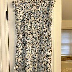 Universal Thread Floral Blue and White Dress